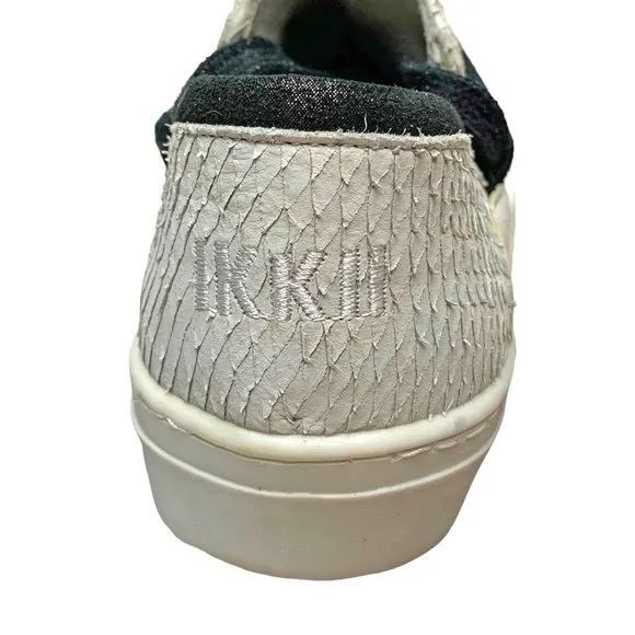 IKKII Italian Leather Slip‎ On Ankle Lace Up Fashion Sneakers