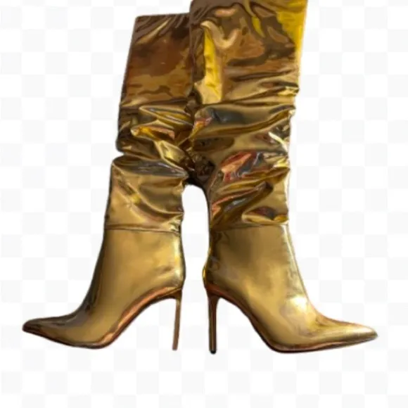 INC's fantastic patent leather gold boots!  New in bag!​