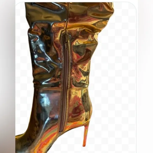 INC's fantastic patent leather gold boots!  New in bag!​