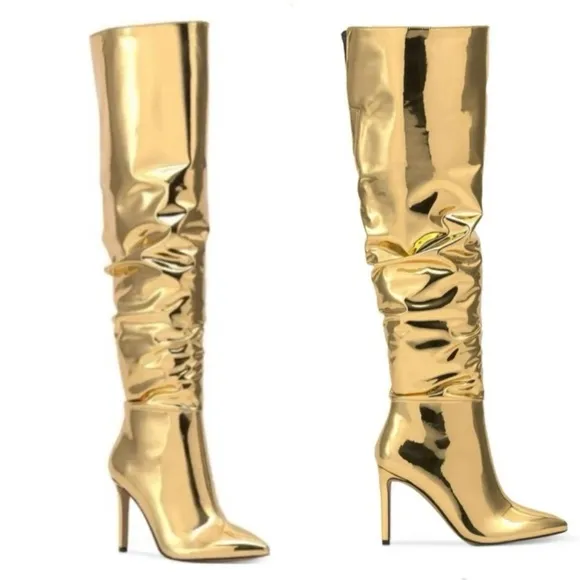 INC's fantastic patent leather gold boots!  New in bag!​