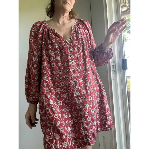 Isabel Marant Etoile Tonya Linen Pheasant Dress Size 36 Boho Hippie Designer