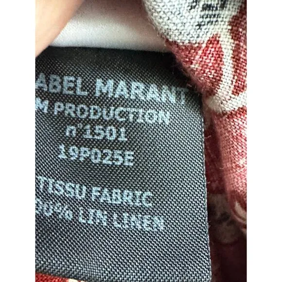 Isabel Marant Etoile Tonya Linen Pheasant Dress Size 36 Boho Hippie Designer