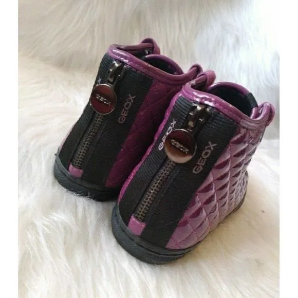 ITALIAN QUILTED LEATHER FASHION SNEAKERS PURPLE SZ 9 Womens Size 9