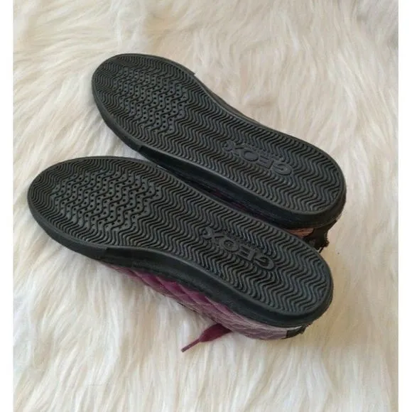 ITALIAN QUILTED LEATHER FASHION SNEAKERS PURPLE SZ 9 Womens Size 9