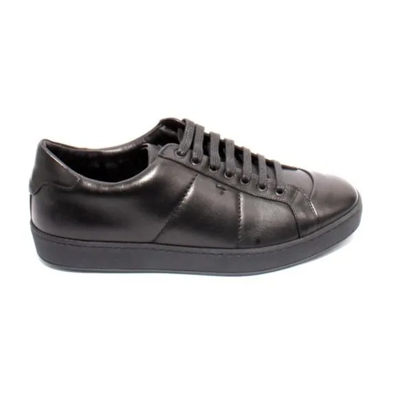 Italian Roberto Serpentini 1934 Black Leather Lace-Up Sneakers Shoes