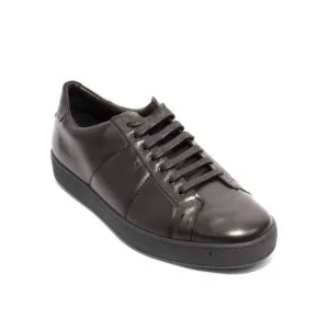 Italian Roberto Serpentini 1934 Black Leather Lace-Up Sneakers Shoes