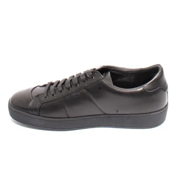 Italian Roberto Serpentini 1934 Black Leather Lace-Up Sneakers Shoes