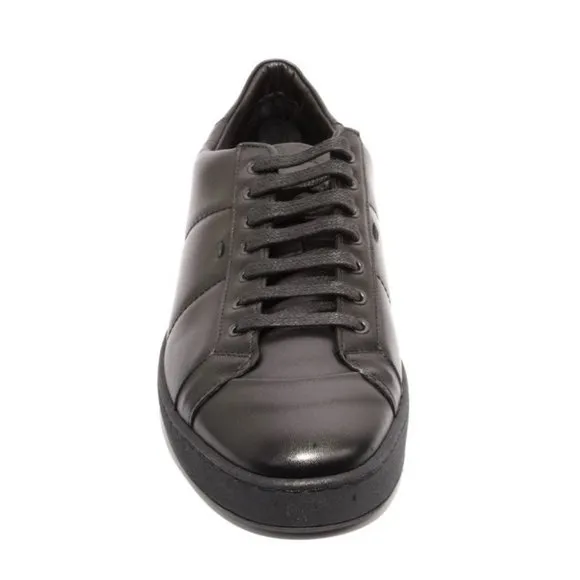 Italian Roberto Serpentini 1934 Black Leather Lace-Up Sneakers Shoes
