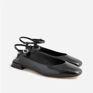 J Crew Ankle-strap flats in leather BX888