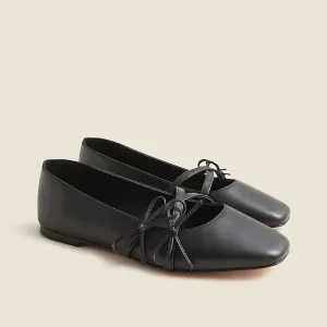 J Crew New Quinn bow-strap ballet flats in leather CH268