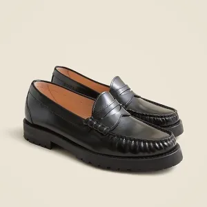 J Crew New Winona lug-sole penny loafers in Italian spazzolato leather CH287