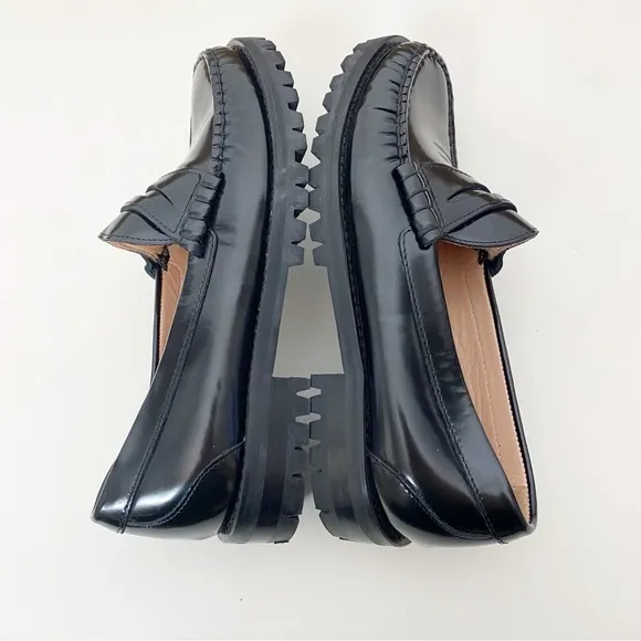 J. Crew Winona Lug-Sole Penny Loafers in Spazzolato Leather BT893