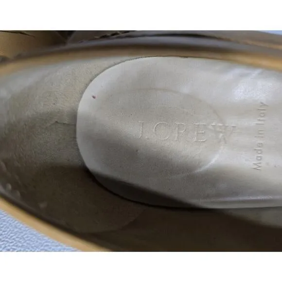 J CREW Women’s Biella Penny Loafers Flats Tan Leather Italy Comfort Sz 9