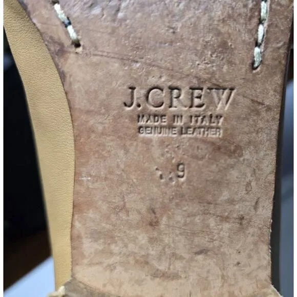J CREW Women’s Biella Penny Loafers Flats Tan Leather Italy Comfort Sz 9