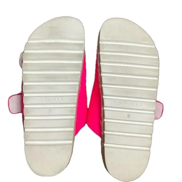 J Slides Women’s Sandals Pink Leighton Leather Upper Buckle Strap NEW