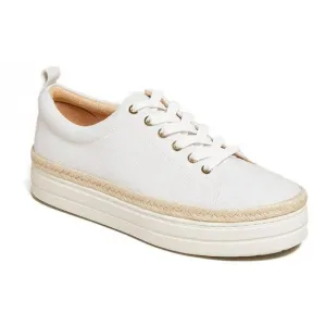 Jack Rogers Womens Mia White Shimmer Canvas Casual And Fashion Sneakers New