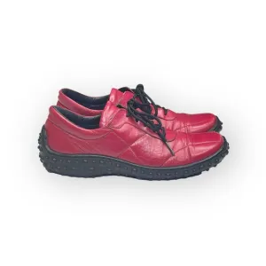 Jacques Cohen 𖦹 Hipster Chic Quilted Leather Sneakers 𖦹 Fire Engine Red 𖦹 8M
