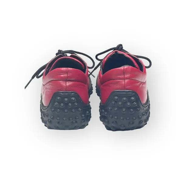 Jacques Cohen 𖦹 Hipster Chic Quilted Leather Sneakers 𖦹 Fire Engine Red 𖦹 8M