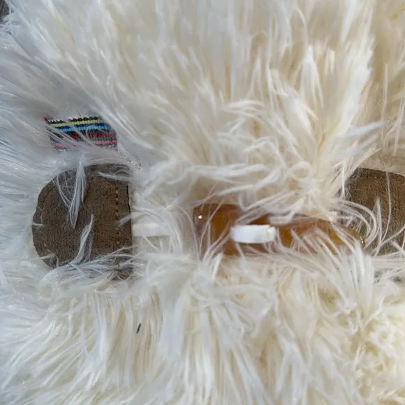 Jane and Bleecker Cream Furry Ankle Boots