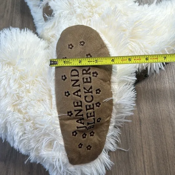 Jane and Bleecker Cream Furry Ankle Boots