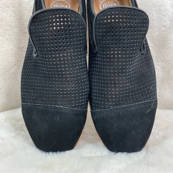 Jeffery Campbell Barkley Perforated black Suede Cap Toe Loafers. Size 7.5