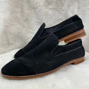 Jeffery Campbell Barkley Perforated black Suede Cap Toe Loafers. Size 7.5
