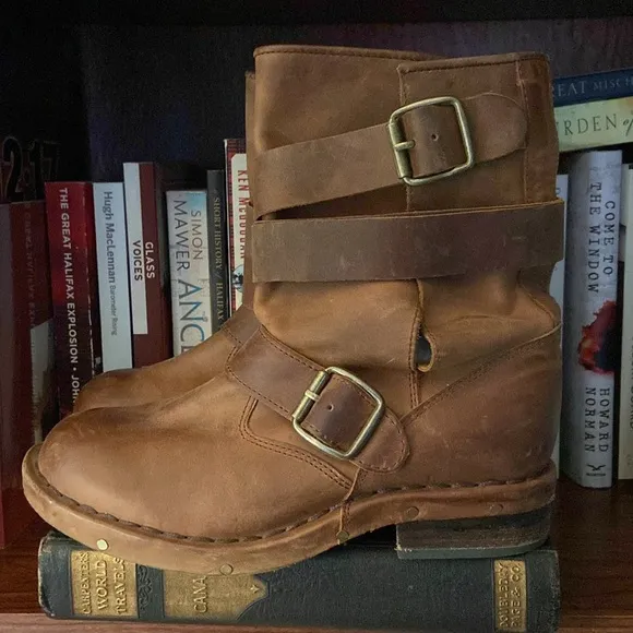 Jeffrey Campbell Brit Wrap Strap Boot - Brown Distressed Leather Women's Size 6