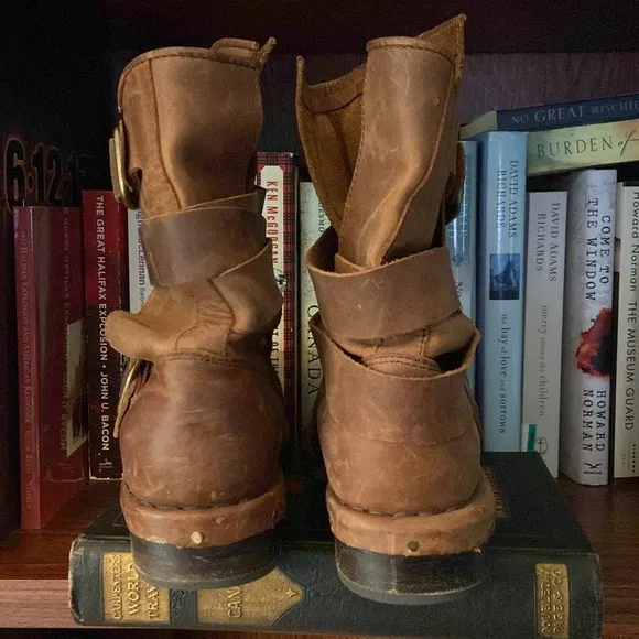 Jeffrey Campbell Brit Wrap Strap Boot - Brown Distressed Leather Women's Size 6