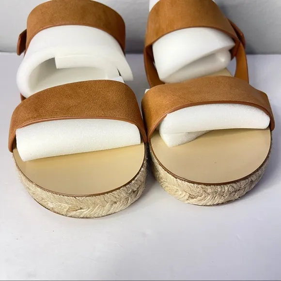 Jenni Kayne Saddle Tan Brown Suede Espadrilles Sunday Sandals Size 40EU/10US
