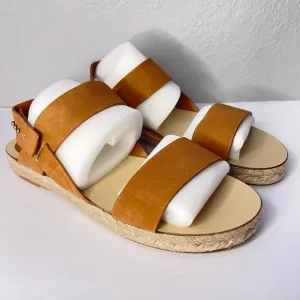 Jenni Kayne Saddle Tan Brown Suede Espadrilles Sunday Sandals Size 40EU/10US