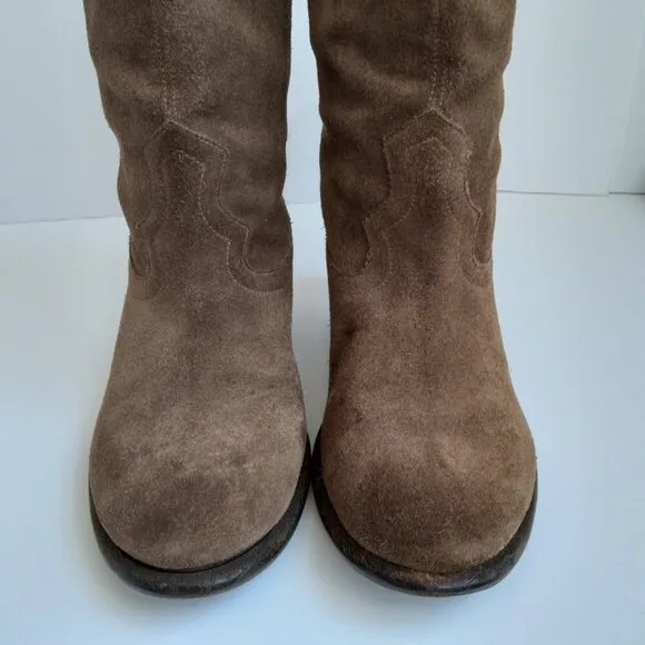 Jessica Simpson Brown Suede Western Midcalf Boots Super Cute!!  Sz 7.5