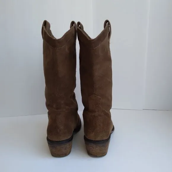 Jessica Simpson Brown Suede Western Midcalf Boots Super Cute!!  Sz 7.5