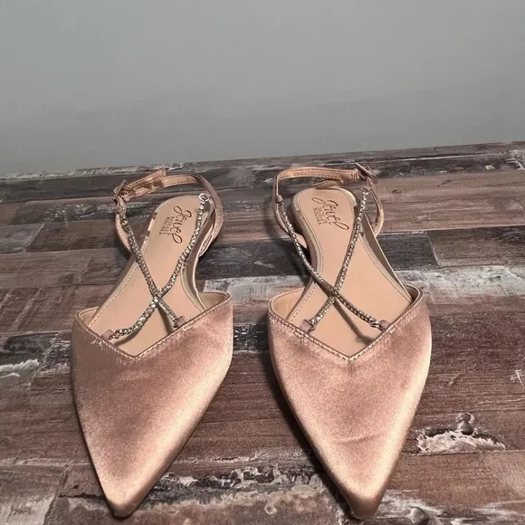 Jewel Badgley Mischka Nude Alanna Ballet Flats Women Size 5 NWOT
