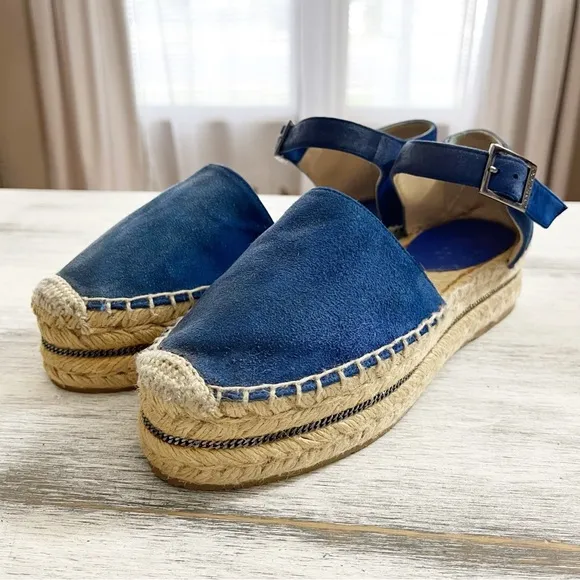 Jimmy Choo Blue Suede Delphine Espadrilles size 37
