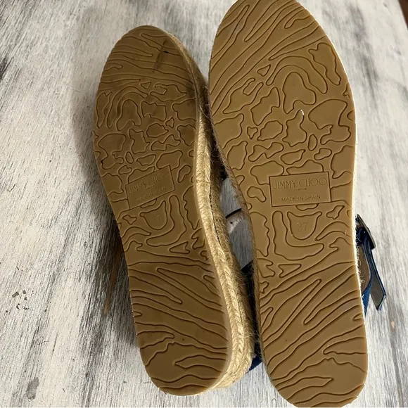 Jimmy Choo Blue Suede Delphine Espadrilles size 37
