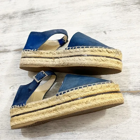 Jimmy Choo Blue Suede Delphine Espadrilles size 37