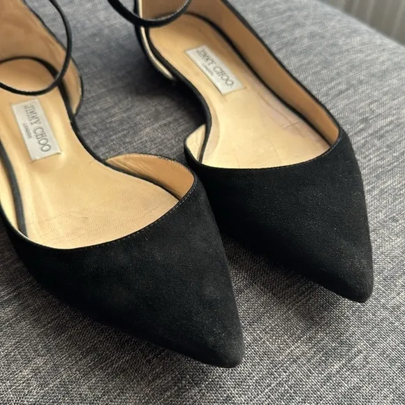 Jimmy Choo Navy Suede Lucy Flats Size EU 40 US 8,5/9
