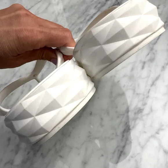 JIMMY CHOODiamond embossed rubber platform pool slides flip flops $375