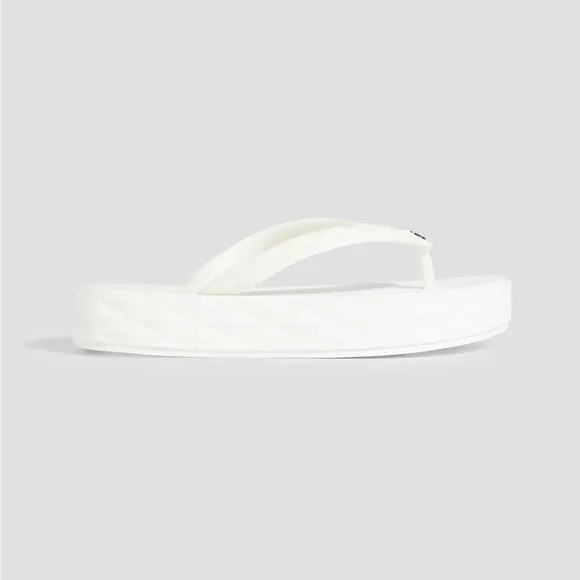 JIMMY CHOODiamond embossed rubber platform pool slides flip flops $375