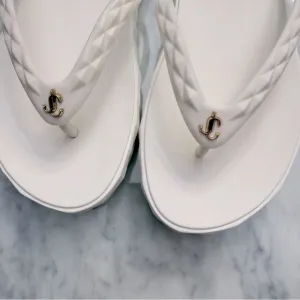 JIMMY CHOODiamond embossed rubber platform pool slides flip flops $375