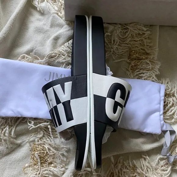 Jimmy Choo Rey Logo Embossed Men’s Slides Size 11