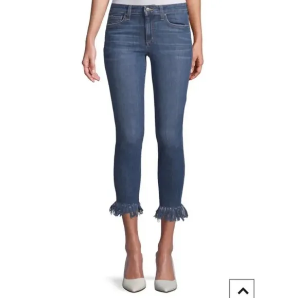 JOE'S JEANS Mabel Skinny Crop Fun &amp; Flirty Jeans w/ Fringe Hem - size 25