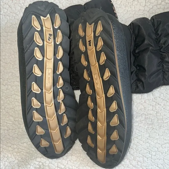 JOG DOG Black Quilted Nylon Suede Zip Up Winter Boots