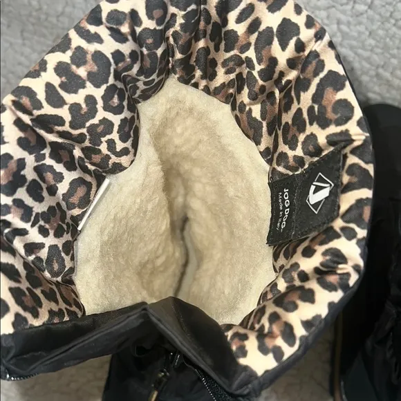 JOG DOG Black Quilted Nylon Suede Zip Up Winter Boots