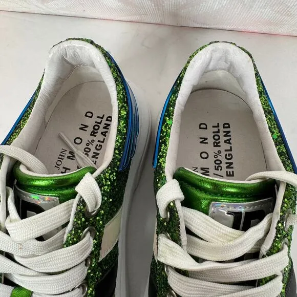 John Richmond Green Glitter Fashion Sneaker Size 6 EU 36
