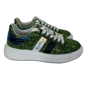 John Richmond Green Glitter Fashion Sneaker Size 6 EU 36