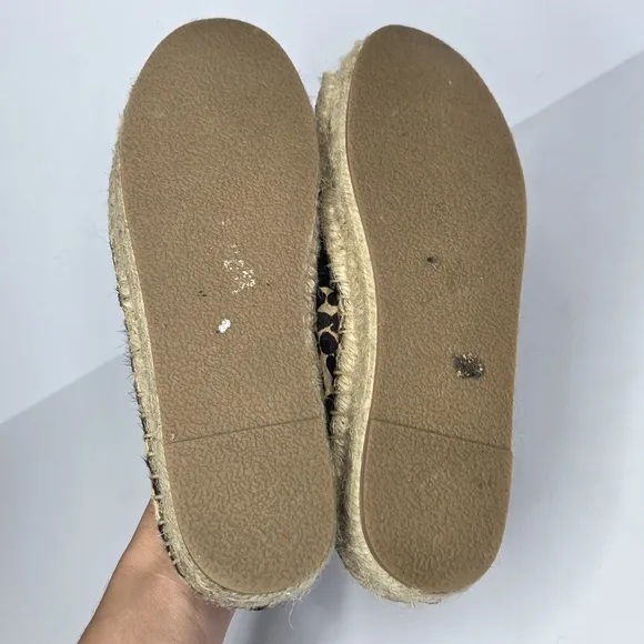 Johnny Was Embroidered Leopard Espadrille Floral Animal Print Women's Size 7.5