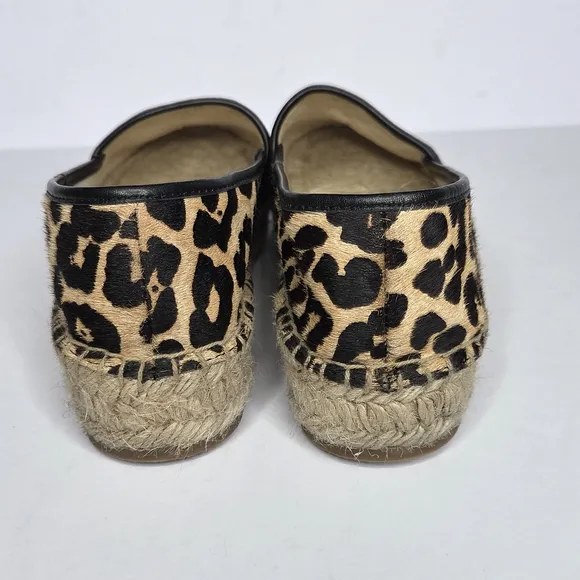 Johnny Was Embroidered Leopard Espadrille Floral Animal Print Women's Size 7.5