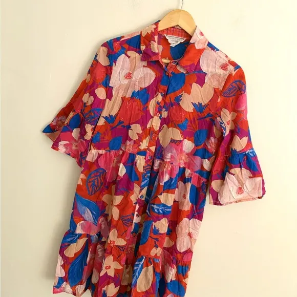 Johnny Was Giverney Gardens Ruffle Sleeve Dress Womens Size X Small