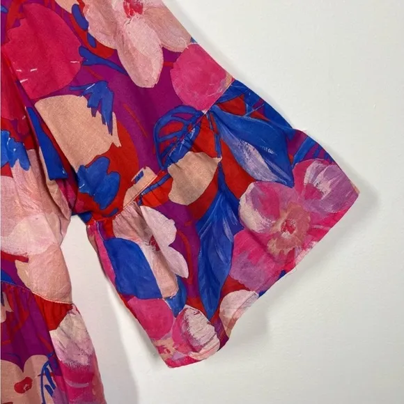 Johnny Was Giverney Gardens Ruffle Sleeve Dress Womens Size X Small